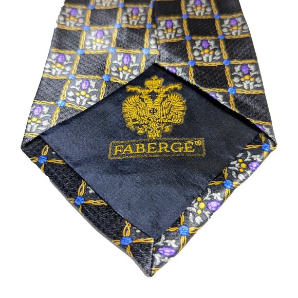 Faberge Silk Tie with Faberge Egg pattern limited edition design #159, like new - Picture 8 of 8